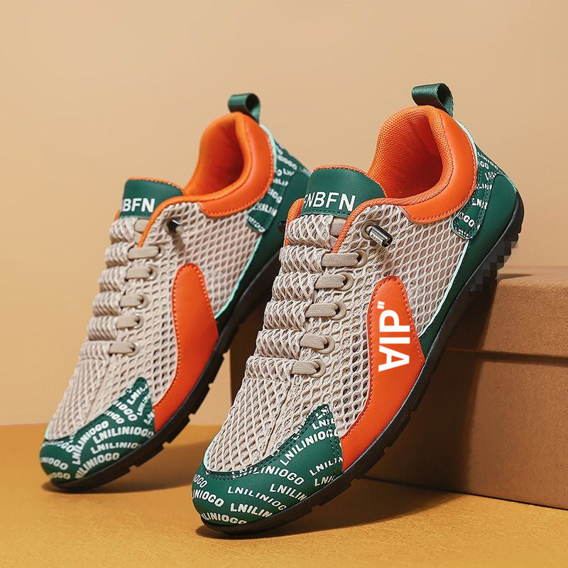 Men's Lightweight Breathable Mesh City Runner with Sturdy Rubber Sole and Decorative Print Mune Fashion