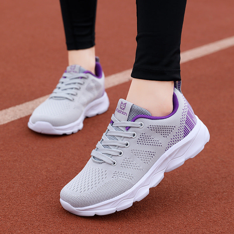 Women's nan comfort knit trainers with shock-absorbing wave outsole and padded heel collar Mune Fashion