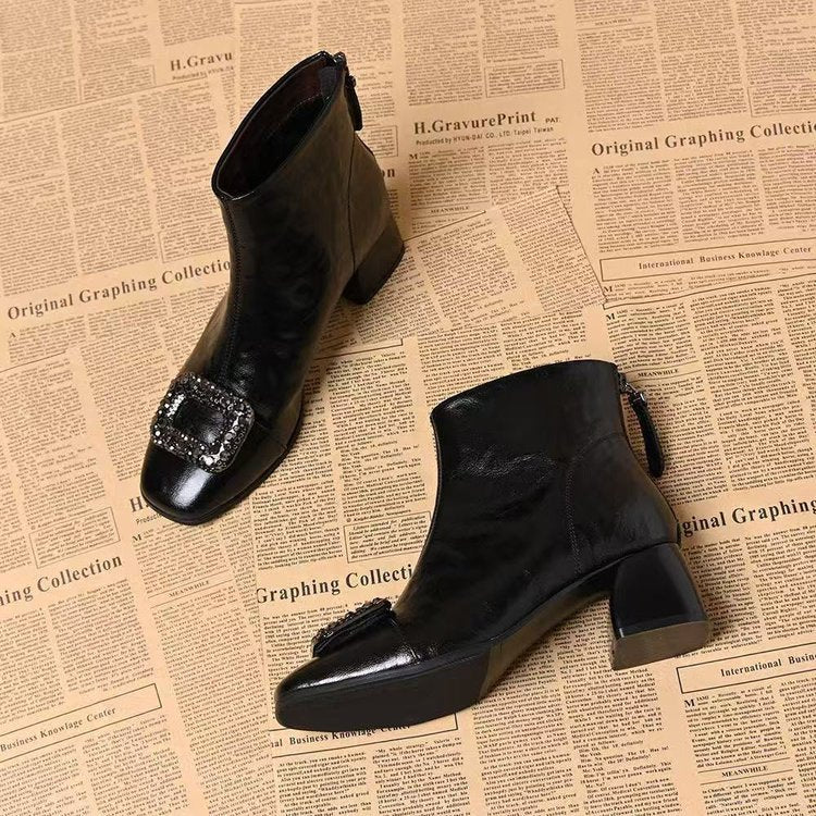 Women Elegant Ankle Boots with Glitter Applications Mune Fashion