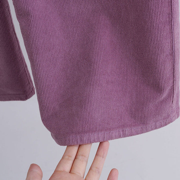 Women Comfortable and Wide Corduroy Pants Mune Fashion