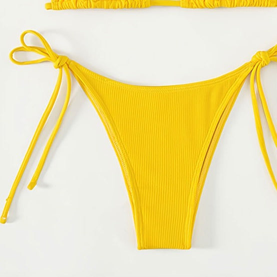 Ladies triangle bikini with sophisticated strap bows Mune Fashion