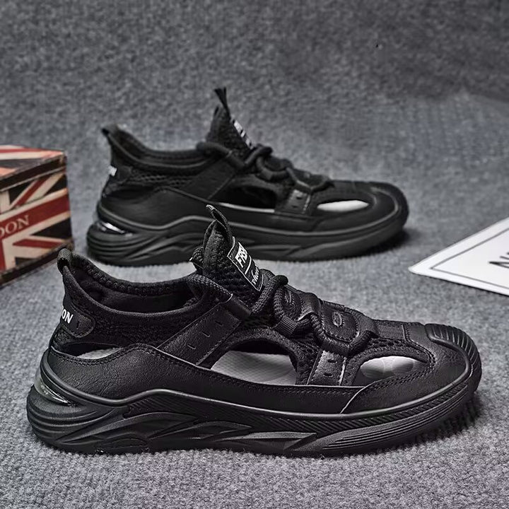 Men's hybrid sneaker sandal with knit shaft and profiled platform sole Mune Fashion