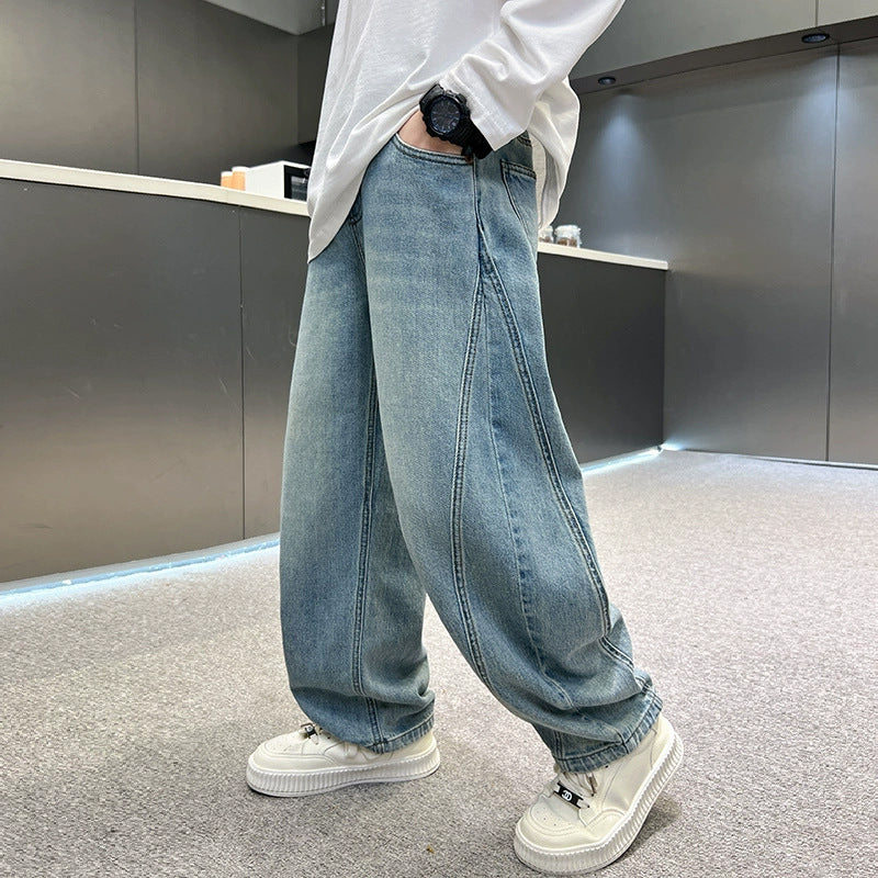 Unisex wide Denim pants with deep side pockets Mune Fashion