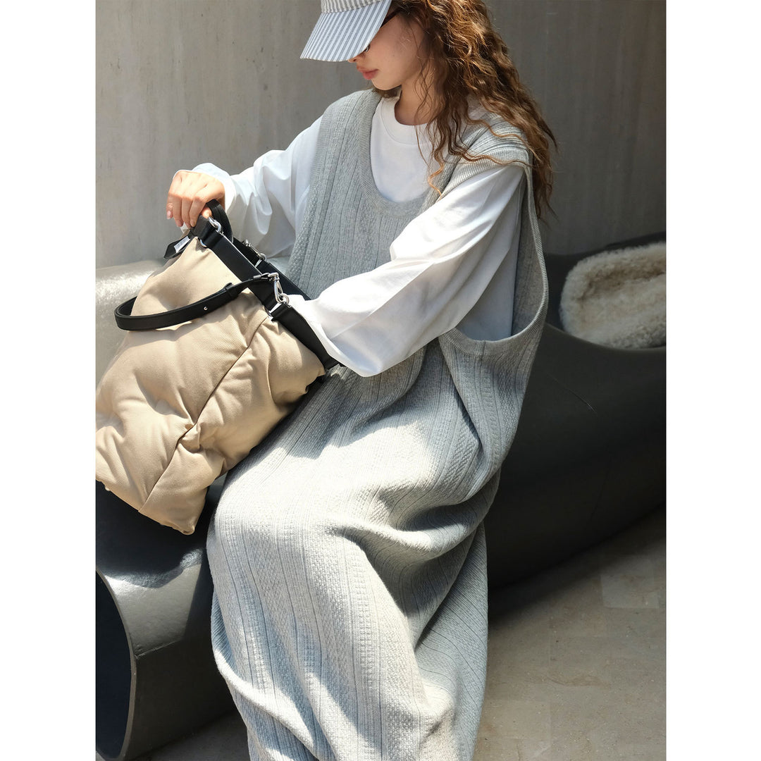 Women Small Perforated Bucket Crossbody Bag with Adjustable Shoulder Strap Mune Fashion