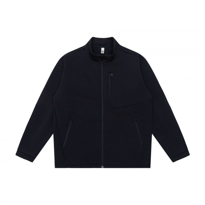Unisex Boxy Fleece Zip Jacket with high stand-up collar, chest pocket and concealed front zipper Mune Fashion