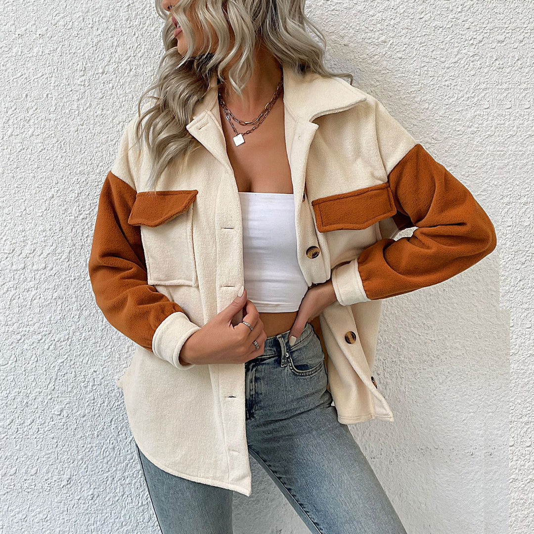 Women's Stylish Fleece Jacket with Pockets and Button Details Mune Fashion