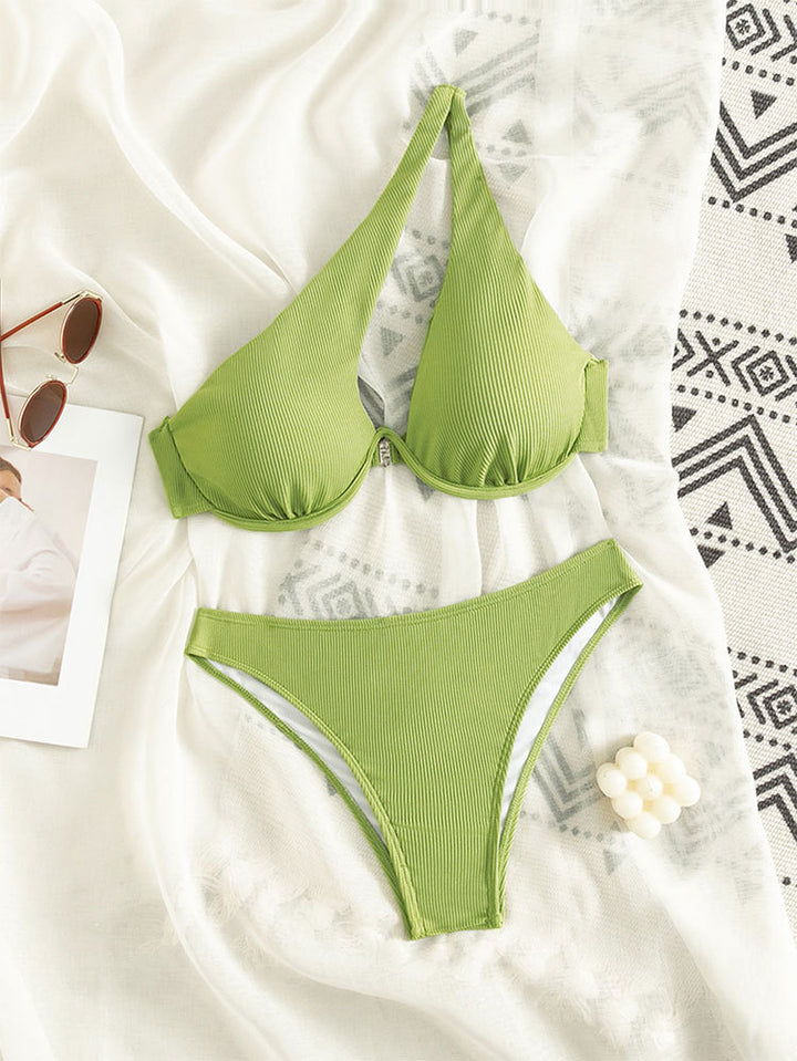 Women's triangle bikini with ribbed design and seamless edges Mune Fashion