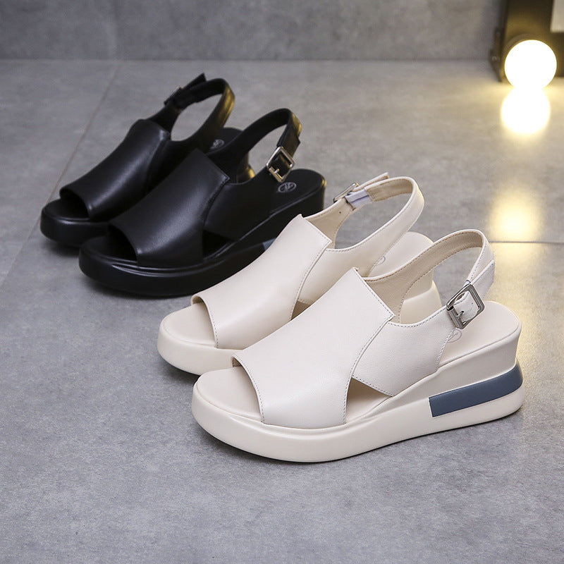 Ladies nan T-strap sandals with stable platform and padded footbed Mune Fashion