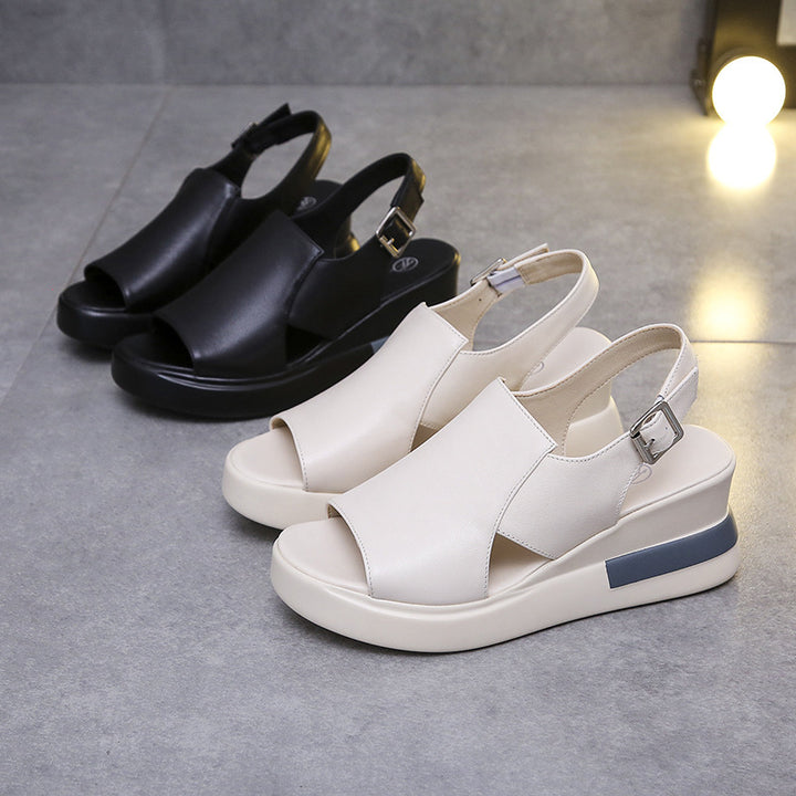 Ladies nan T-strap sandals with stable platform and padded footbed Mune Fashion
