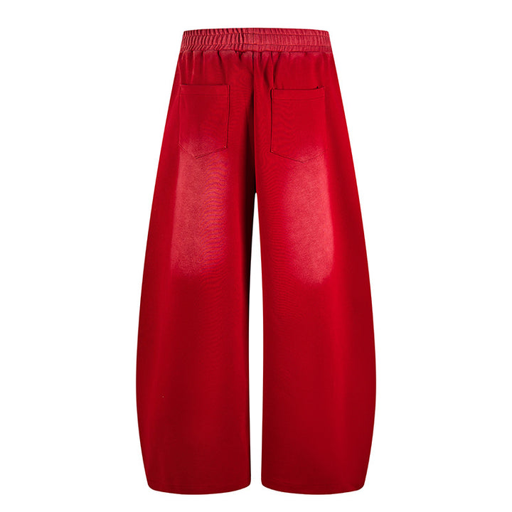 Ladies Wide Palazzo Culotte Pants with Integrated Tie Belt and Star Graphic Mune Fashion