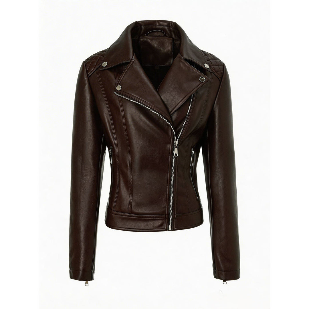 Women's Noble Biker Jacket with Quilted Design Mune Fashion