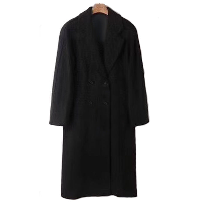 Women's Elegant Double-breasted Wool Coat Mune Fashion