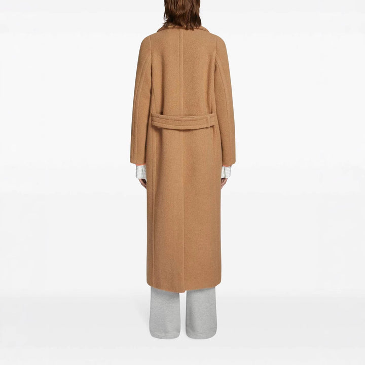 Women's Maxi Double-Breasted Wool Coat with Oversized Lapels and Flap Pockets Mune Fashion