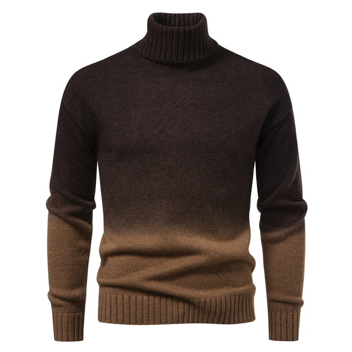 Men's Turtle Neck Sweater with Gentle Gradient and Fine Knit Quality Mune Fashion