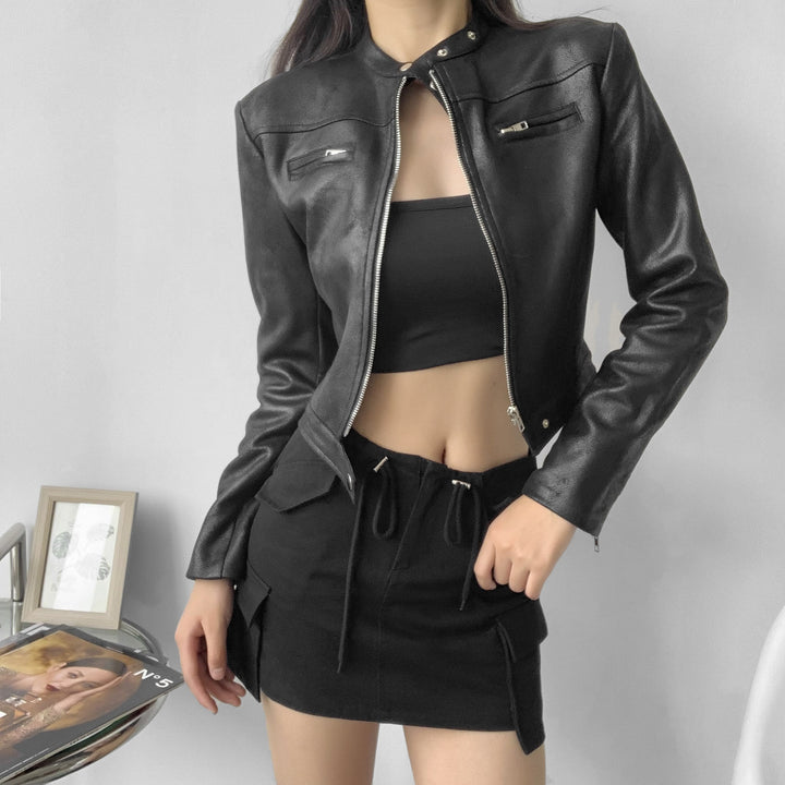 Mune | Cropped Leather Jacket