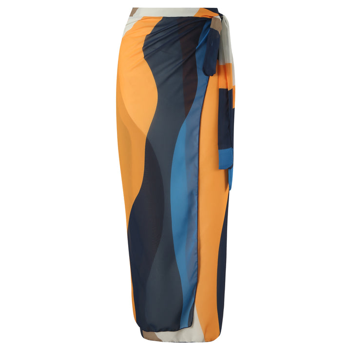 Women's One-Piece Swimsuit with Modern Wave Pattern Mune Fashion