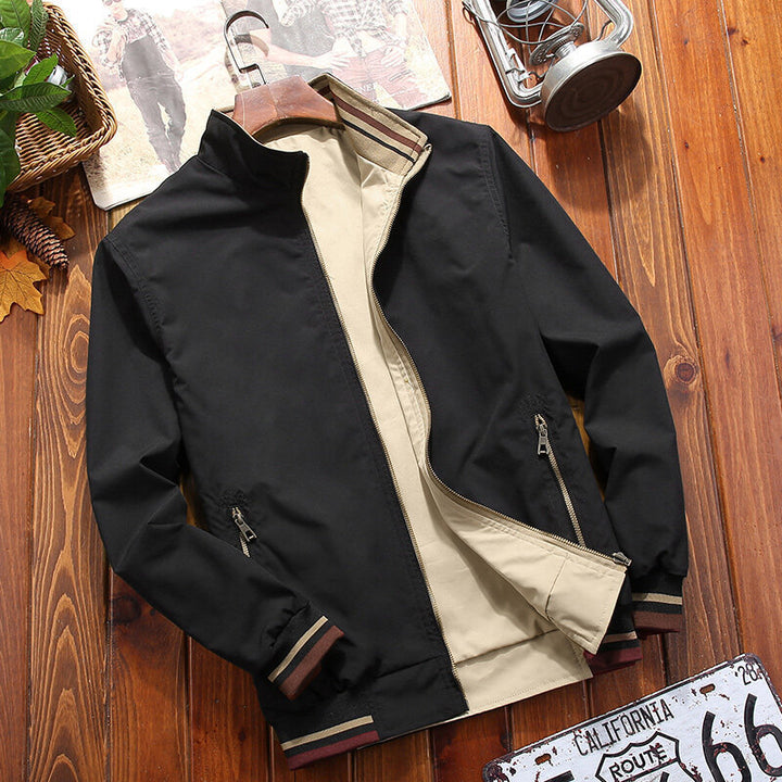 Men's Stylish Transitional Jacket with High Closed Collar Mune Fashion