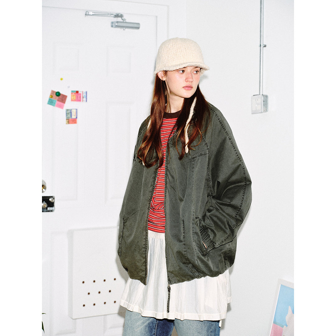 Unisex Lightweight Boxy Windbreaker with High Stand Collar, Full Zip and Elastic Hem Mune Fashion