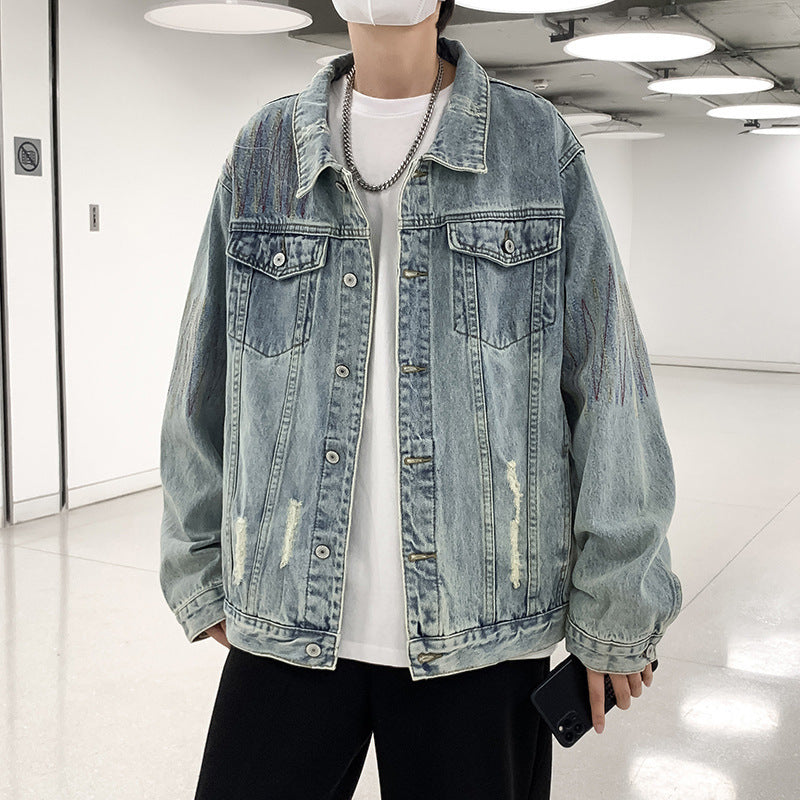 Men's Fashion Denim Jacket with Creative Accents Mune Fashion