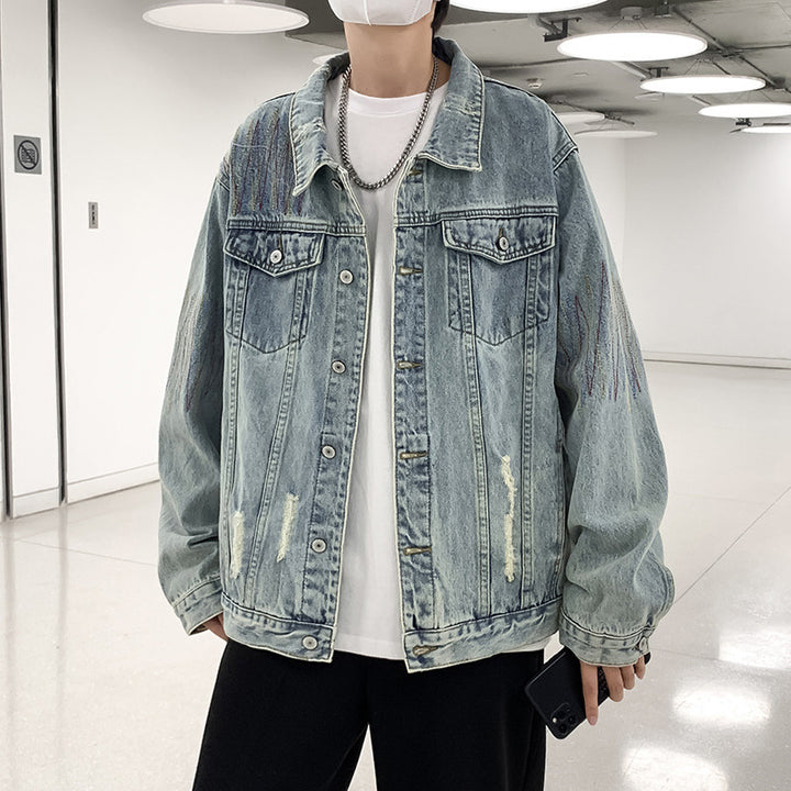 Men's Fashion Denim Jacket with Creative Accents Mune Fashion