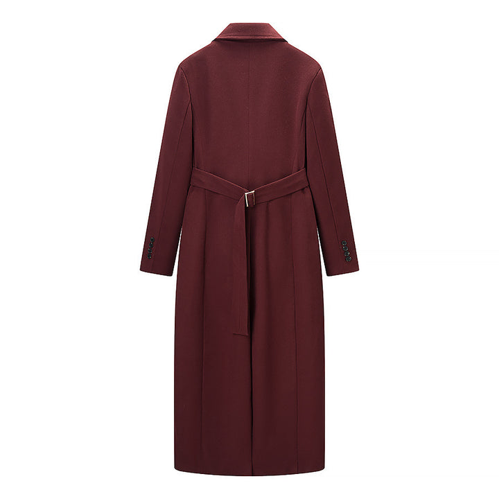 Women Longline Coat with tailored silhouette, structured lapel, and vent Mune Fashion