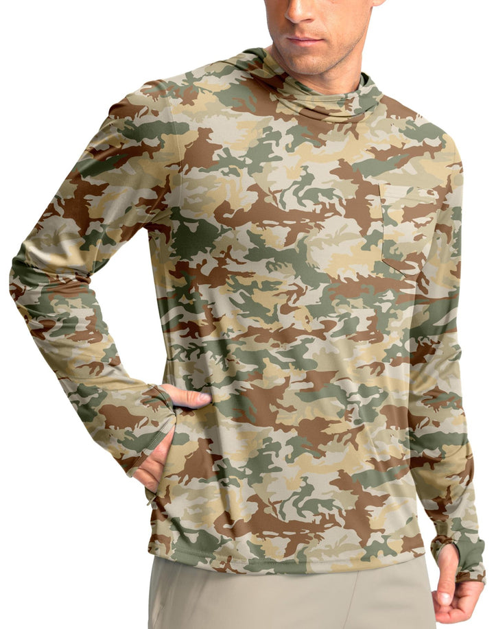 Men's functional shirt with hood and pockets