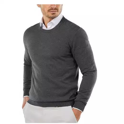 Men's Elegant Round Neck Sweater Made Of Fine Cotton Mune