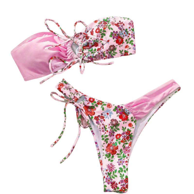 Women's bandeau bikini set with floral design Mune Fashion