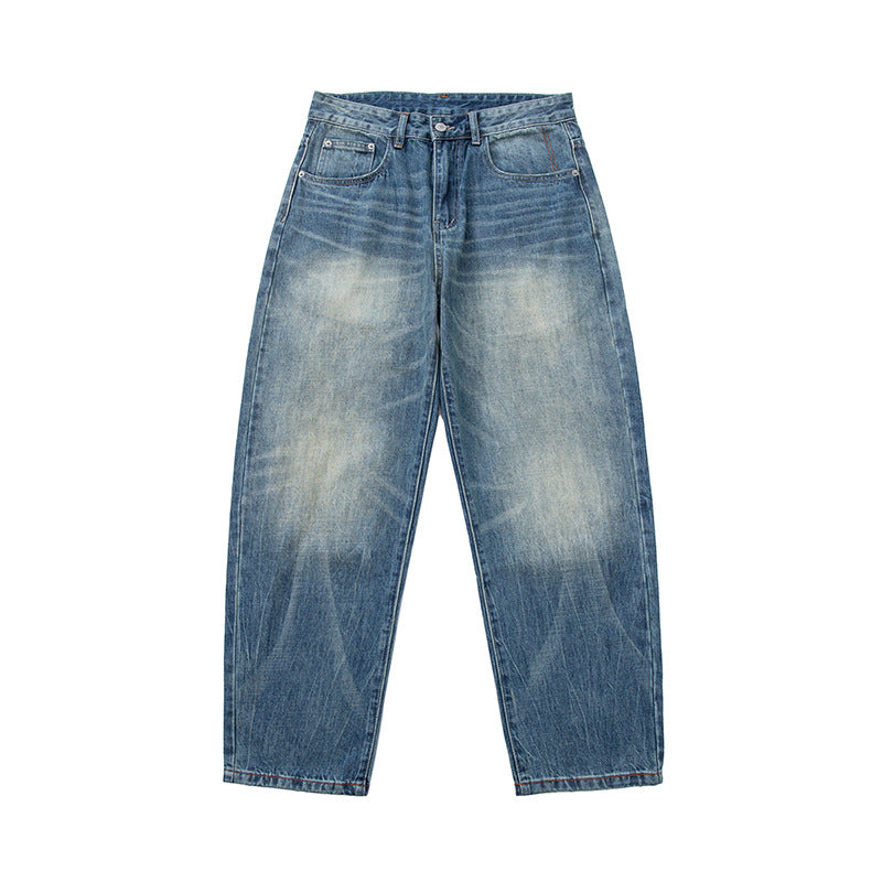 Women's Wide High-Waist Relaxed Denim Jeans with Used Look Mune Fashion