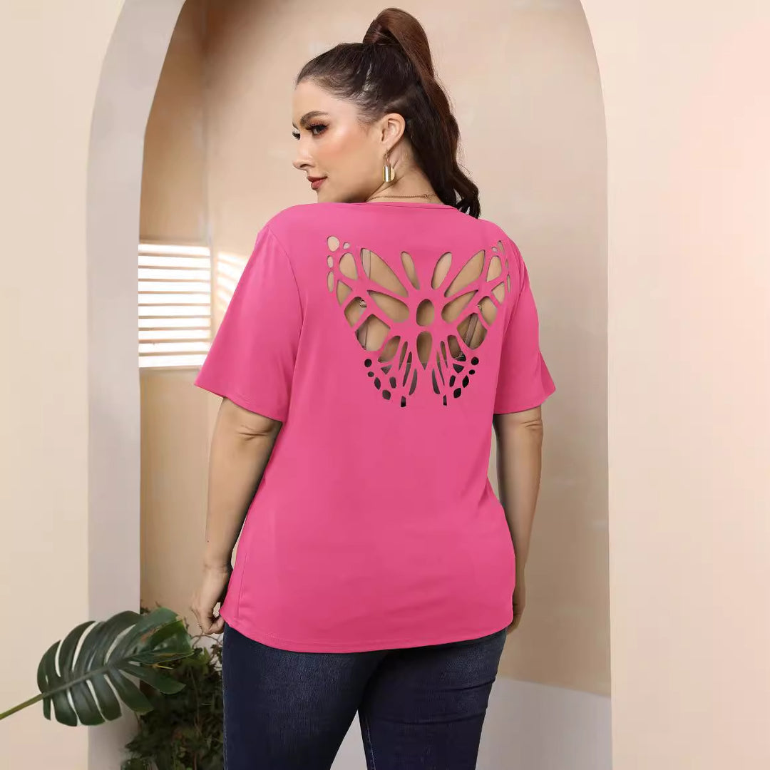 Ladies fashionable basic T-shirt Mune Fashion