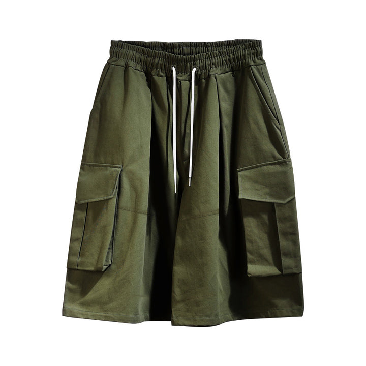 Women nan Cargo-Midi skirt with elastic drawstring waistband and patch flap pockets Mune Fashion