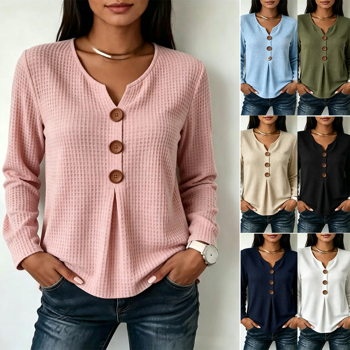 Women's Stylish Long Sleeve Shirt with Button Details Mune Fashion