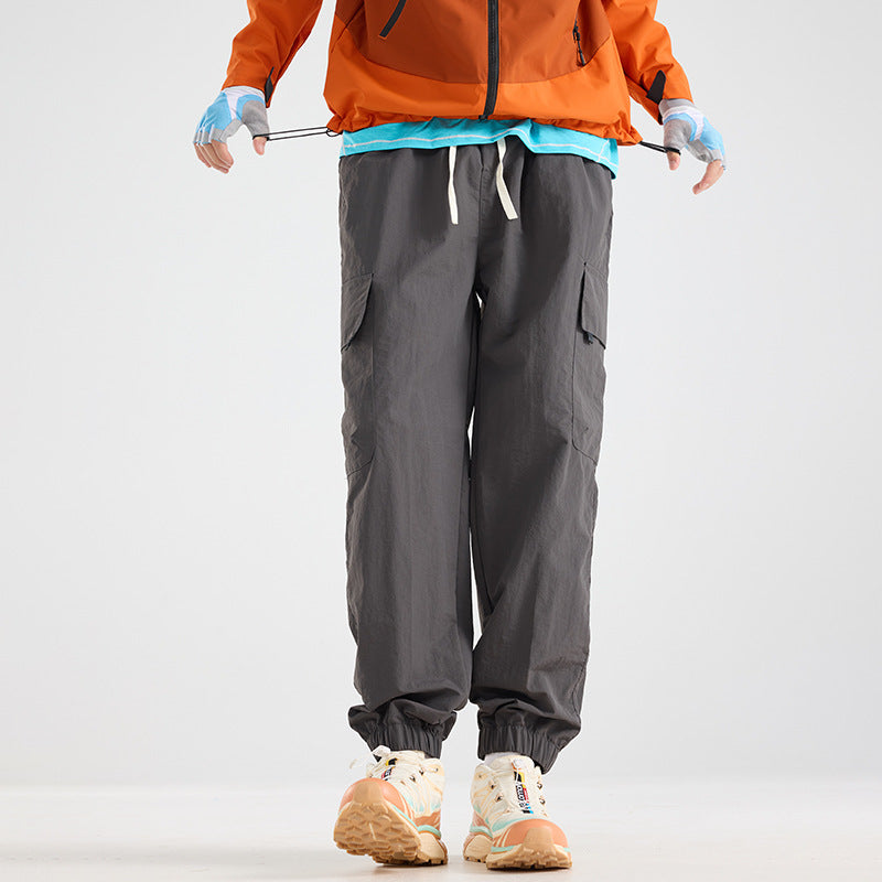 Men's Lightweight Utility Cargo Pants made of Ripstop with Elastic Hem and Multiple Pockets Mune Fashion
