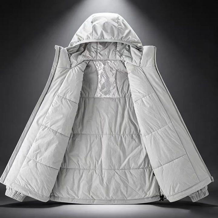 Men's Lightweight Waterproof Softshell Rain Jacket with Hood and Hidden Chest Pocket Mune Fashion