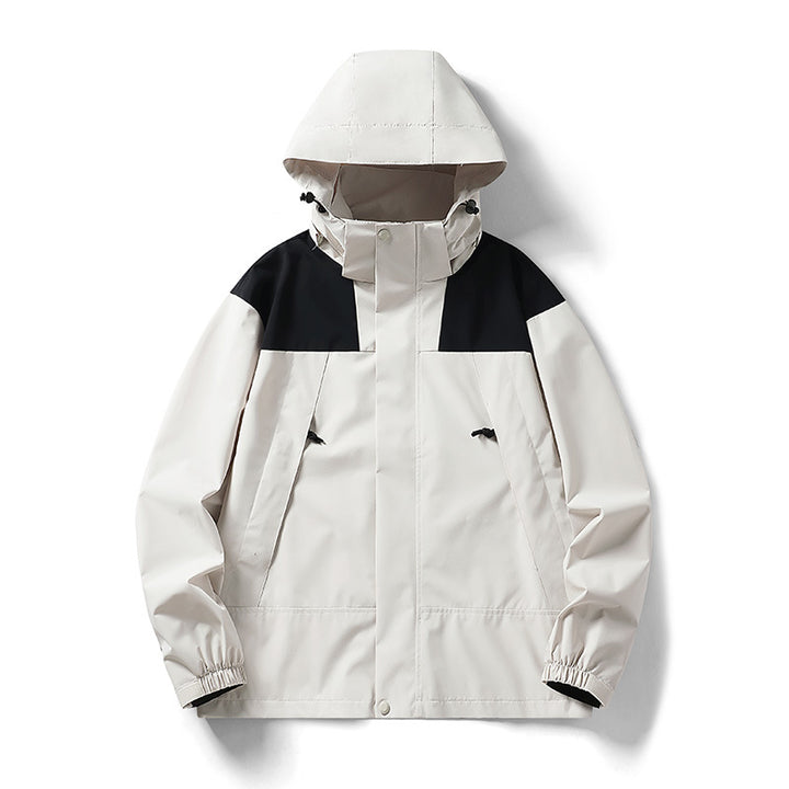 Men's two-tone lightweight softshell outdoor jacket with hood, wind and water-resistant membrane Mune Fashion
