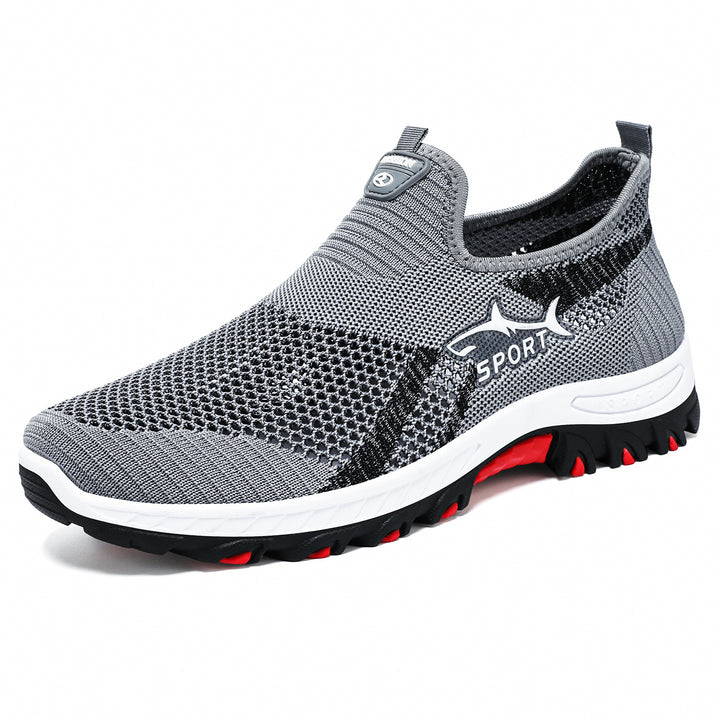 Unisex nan breathable knit slip-on trekking sneakers with flexible EVA midsole and grippy outdoor tread sole Mune Fashion