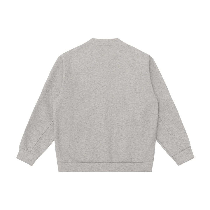 Unisex Short Cut Knitted Jacket in Boxy Bomber Style with Standing Collar and Button Placket Mune Fashion