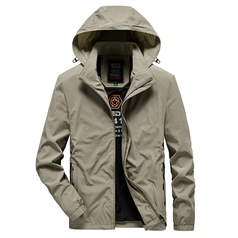 Men's Breathable Softshell Jacket with Adjustable Hood and Concealed Two-Way Zipper Mune Fashion