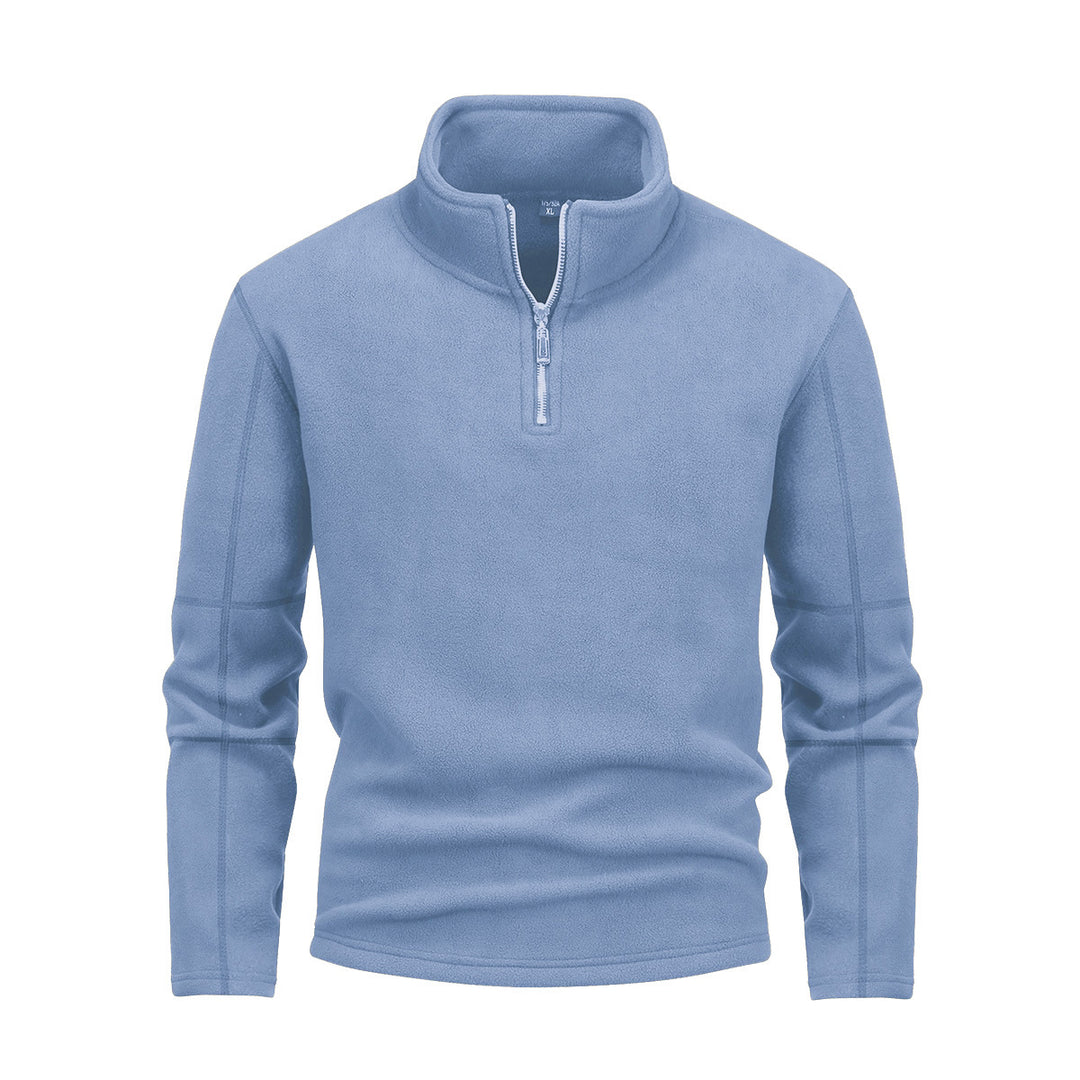 Men's Nano Fleece Half-Zip Pullover with Stand-Up Collar and Fluffy Microfleece Quality Mune Fashion