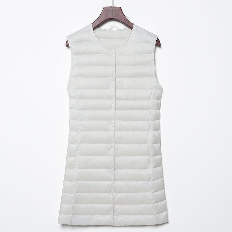 Ladies Long Quilted Thermal Vest with A-Line Silhouette Mune Fashion