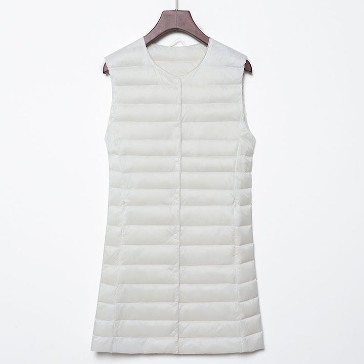 Ladies Long Quilted Thermal Vest with A-Line Silhouette Mune Fashion