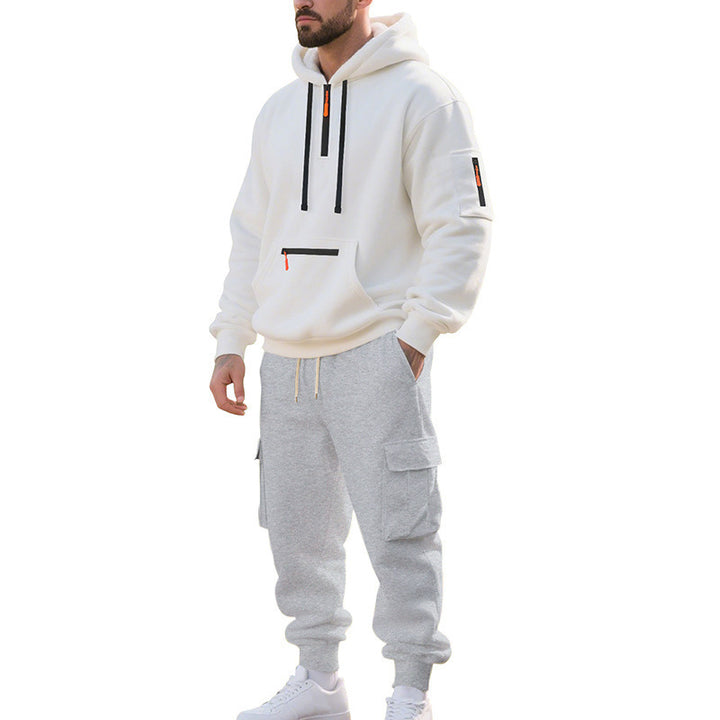 Men's Two-Piece Performance Tracksuit with Hooded Hoodie, Water-Repellent Zippers and Cargo Jogger Mune Fashion