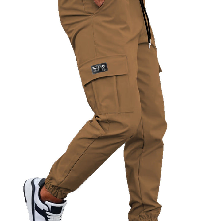 Men's Cargo Jogging Pants with Drawstring, Tapered Cut & Flap Pockets Mune Fashion