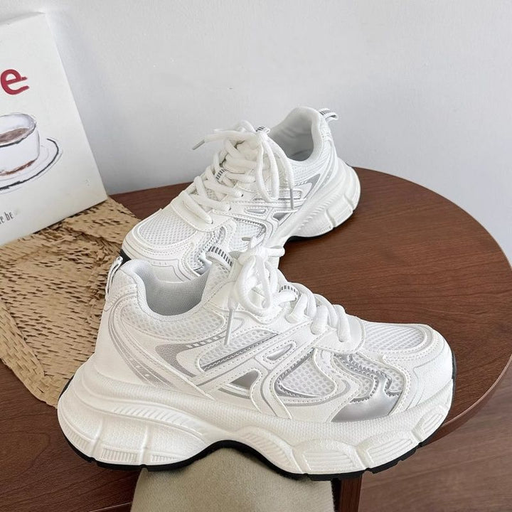 Ladies Comfortable Sports Sneakers with Breathable Mesh Upper and Stable Sole Mune Fashion