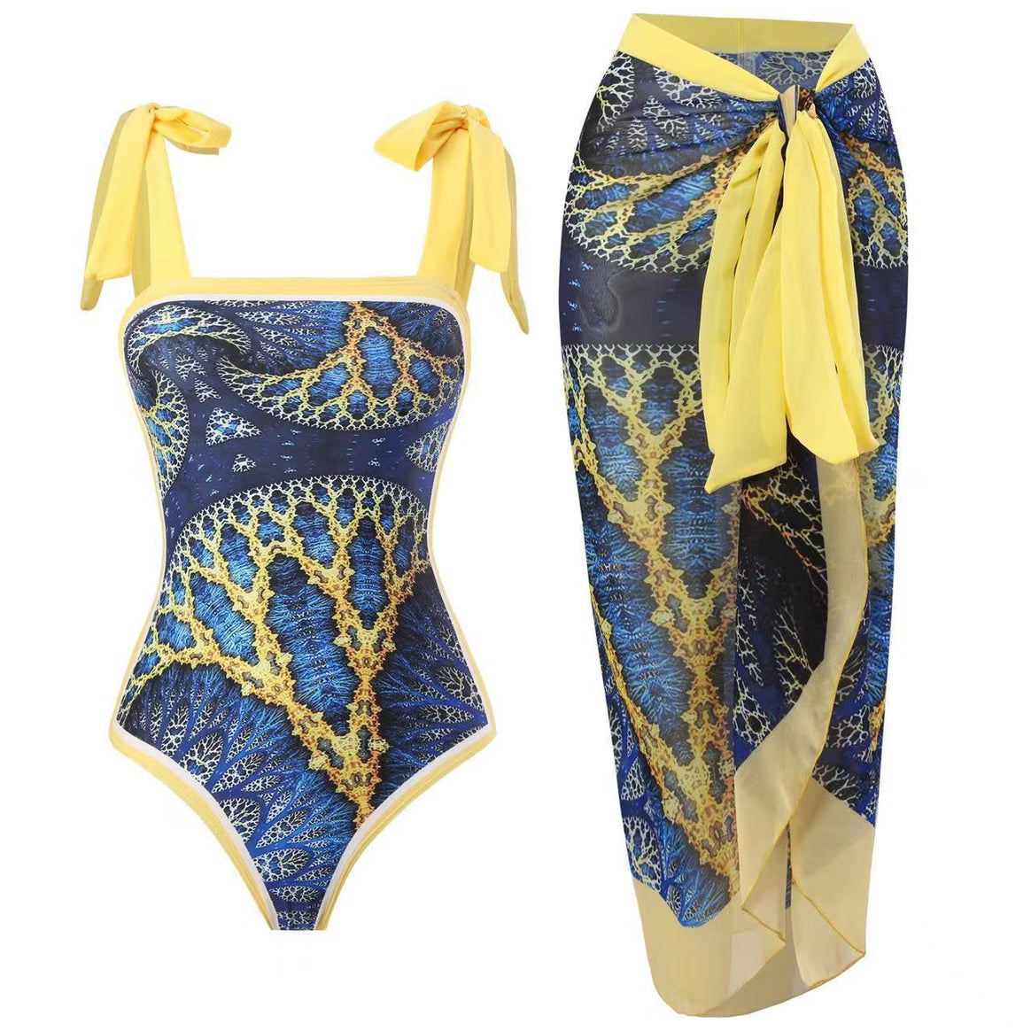 Women's one-piece swimsuit with asymmetrical cut and elegant palazzo pants Mune Fashion
