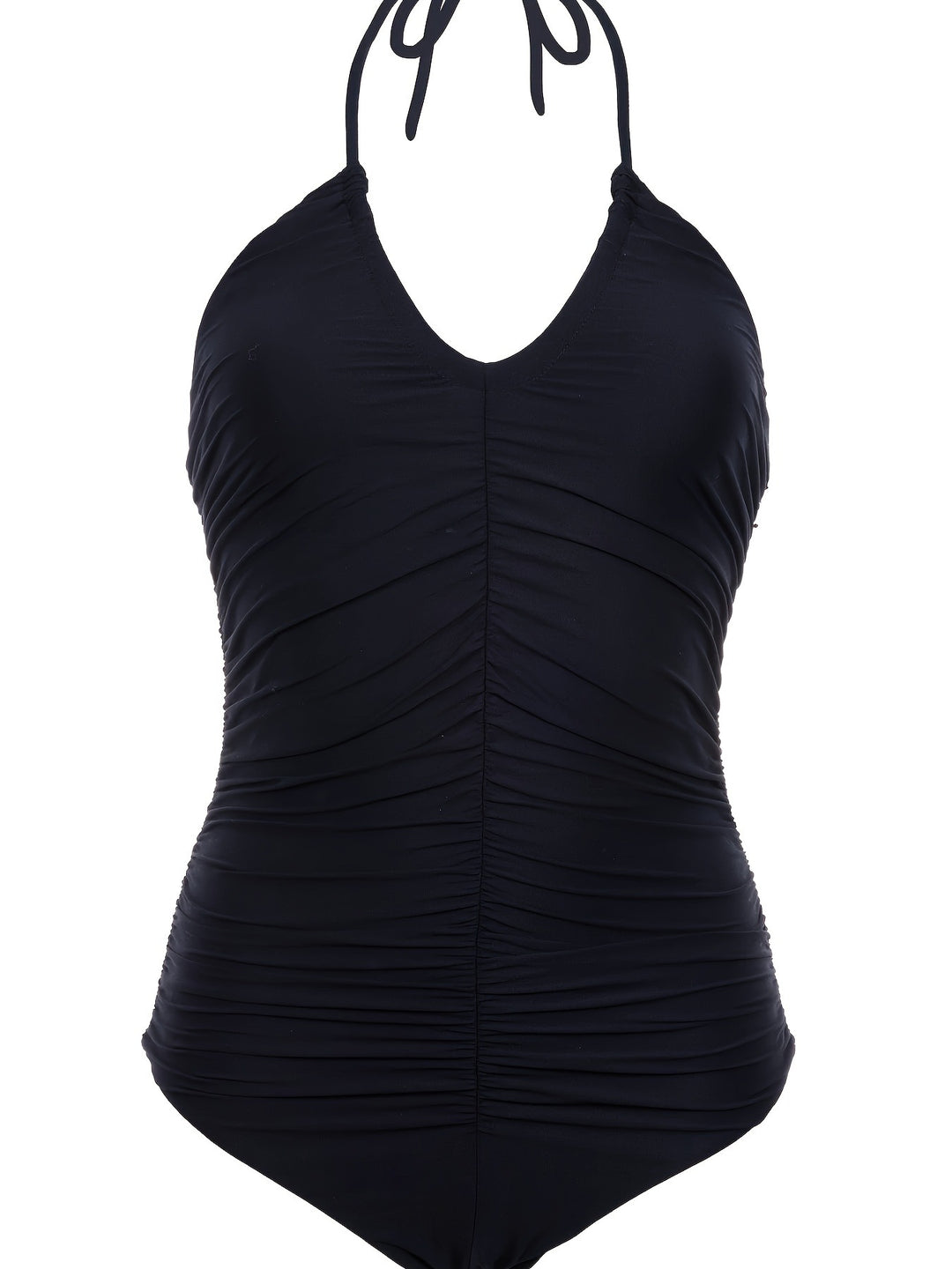 Women's One-Piece Swimsuit with Figure-Flattering Gathering and Rear Tie Band Mune Fashion