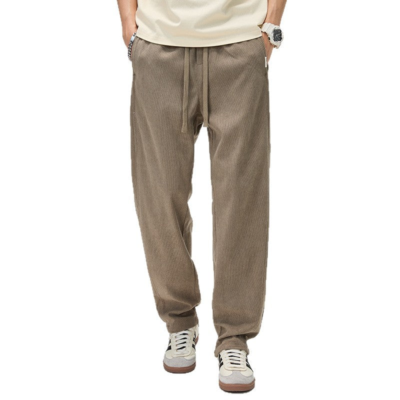 Men's corduroy pants with drawstring and straight leg Mune Fashion