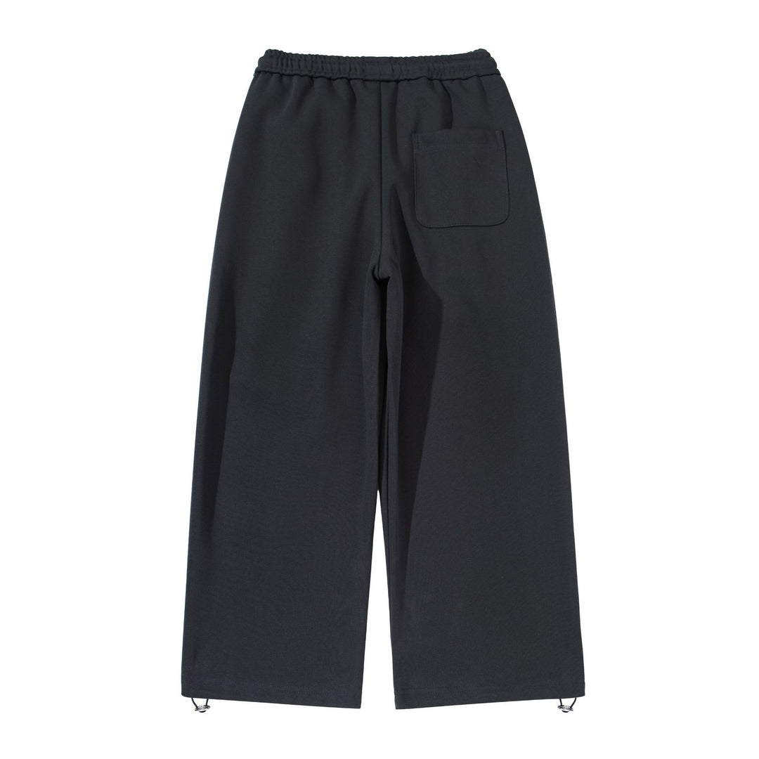 Unisex Wide Cropped Jogging Pants with Drawstring Waistband, Side Pockets and Adjustable Hem