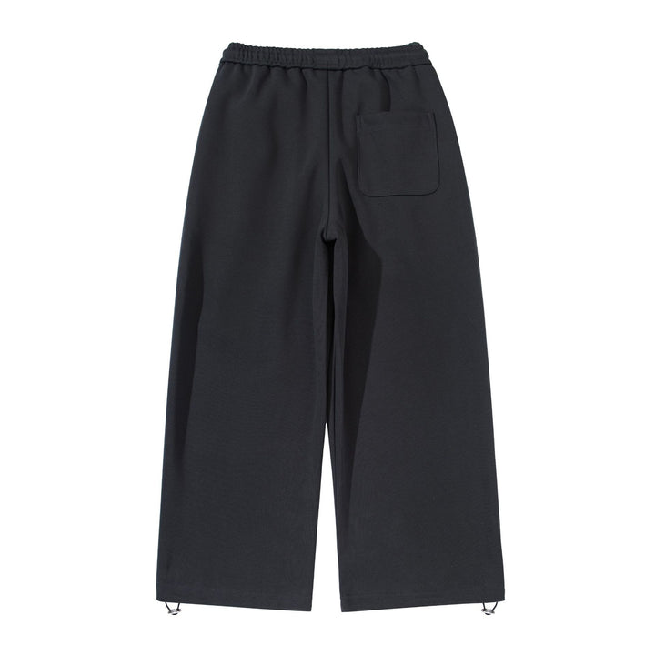 Unisex Wide Cropped Jogging Pants with Drawstring Waistband, Side Pockets and Adjustable Hem