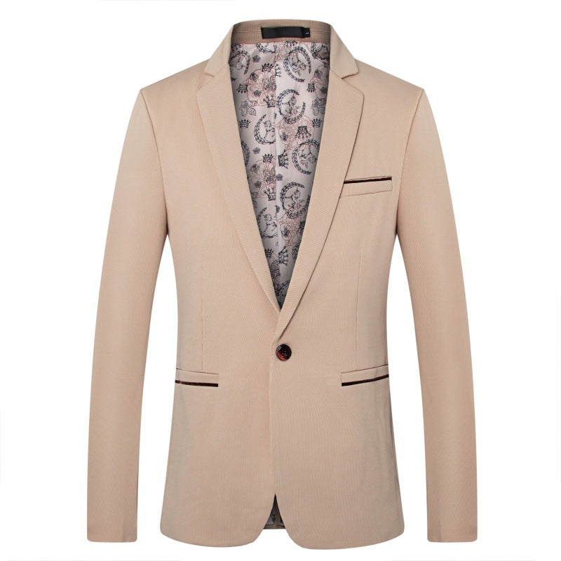 Men's Tailored One-Button Blazer made of structured cotton blend with satin lining and notch collar Mune Fashion